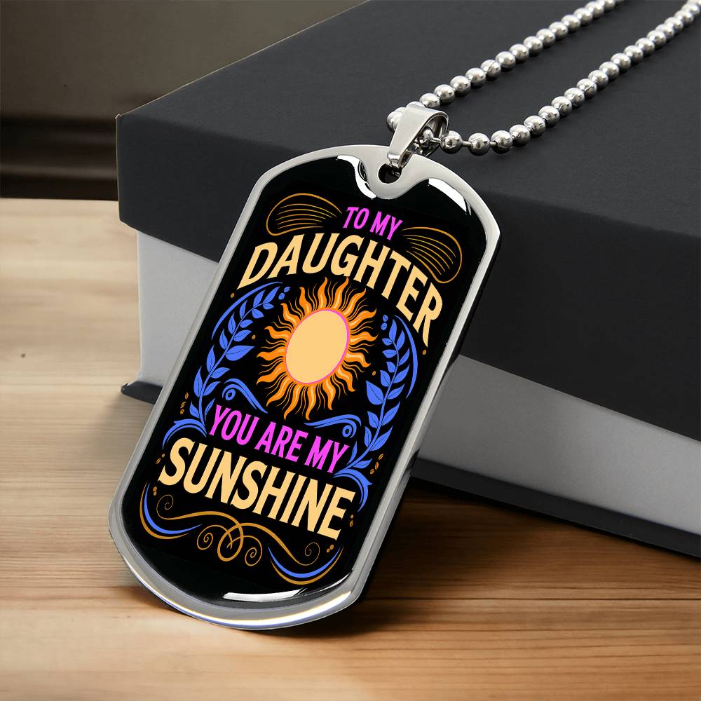 To My Daughter Dog Tag Necklace