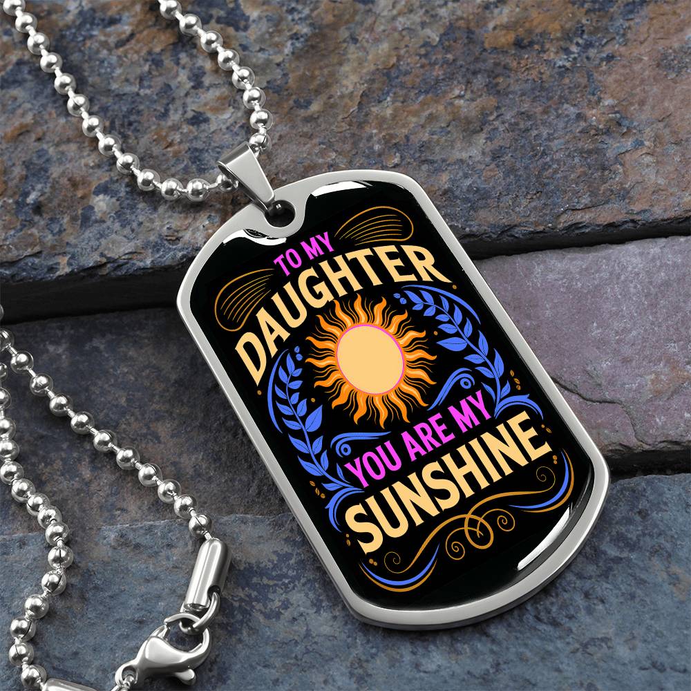 To My Daughter Dog Tag Necklace