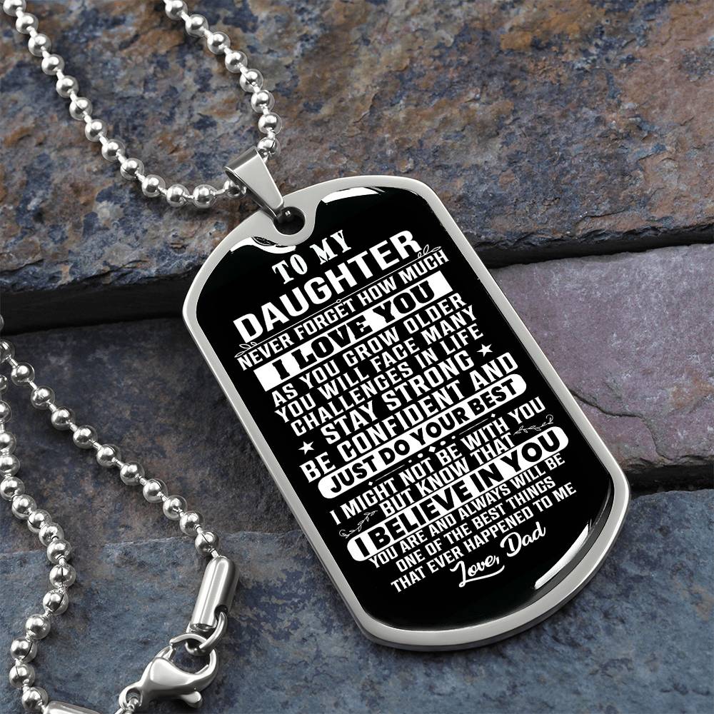 To My Daughter Dog Tag