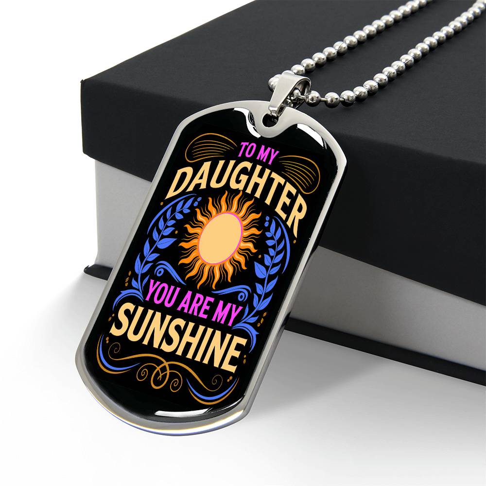 To My Daughter Dog Tag Necklace