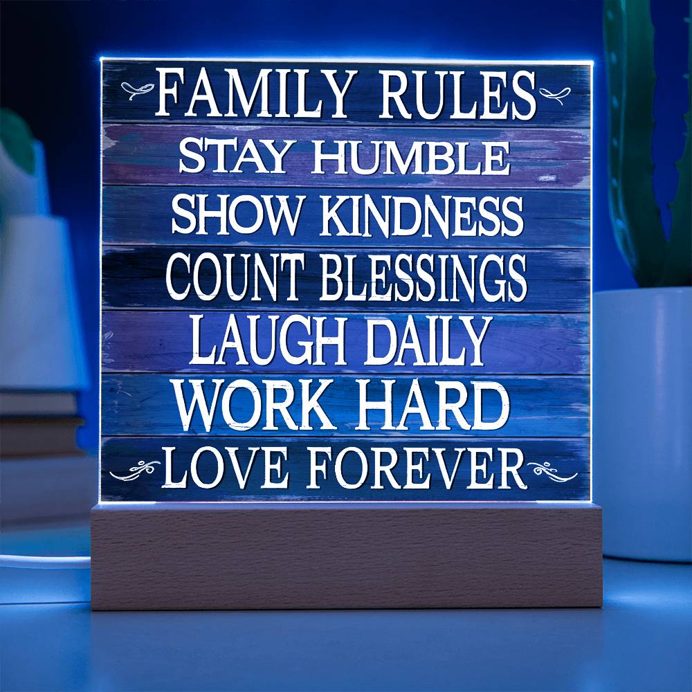 Family Rules Acrylic Plaque