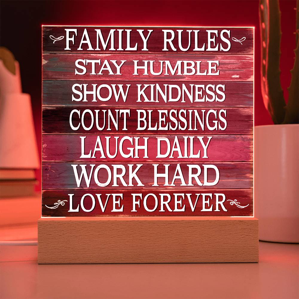 Family Rules Acrylic Plaque