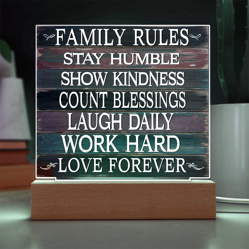 Family Rules Acrylic Plaque