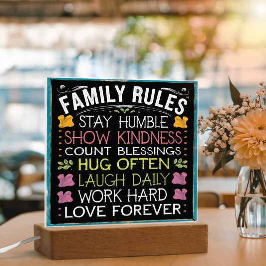 Family Rules Acrylic Plaque