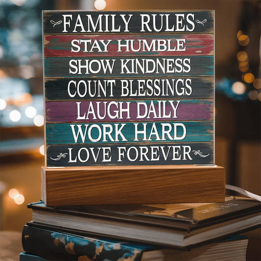 Family Rules Acrylic Plaque