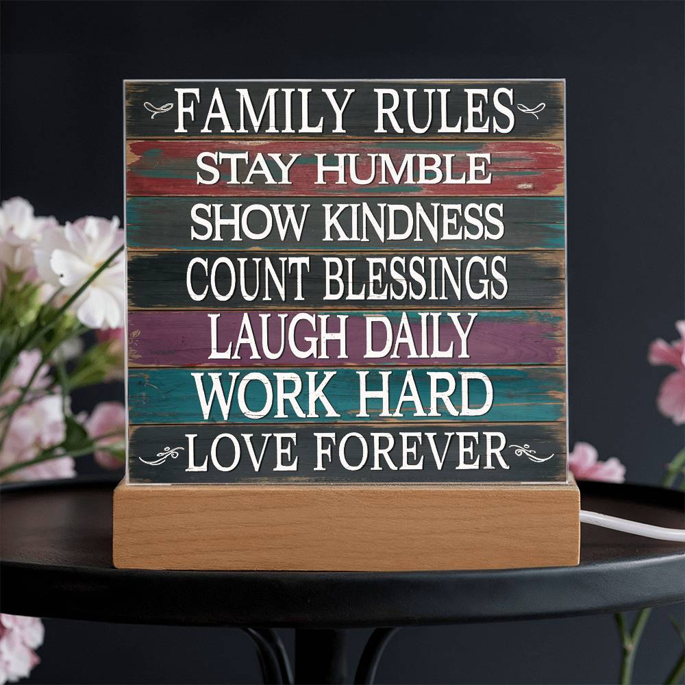 Family Rules Acrylic Plaque