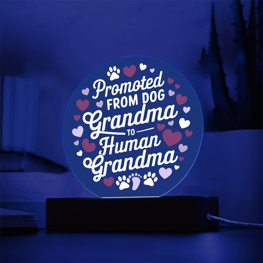 Promoted from Dog Grandma to Human Grandma Acrylic Plaque