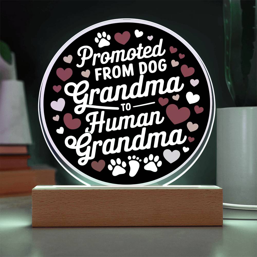 Promoted From Dog to Human Grandma Acrylic Plaque