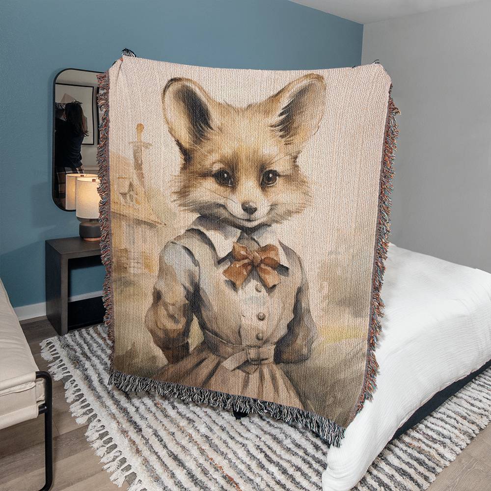 Miss Foxie Woven Blanket