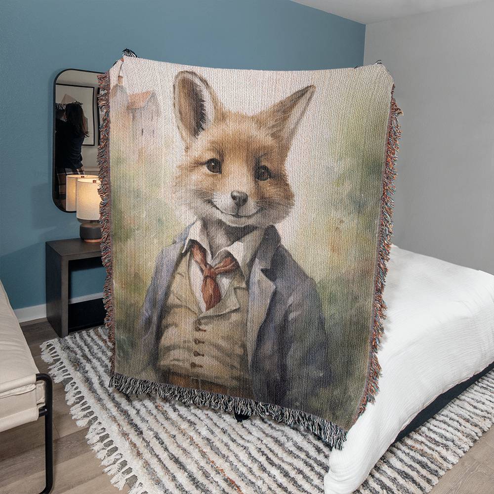 Mr Fox Woven Blanket