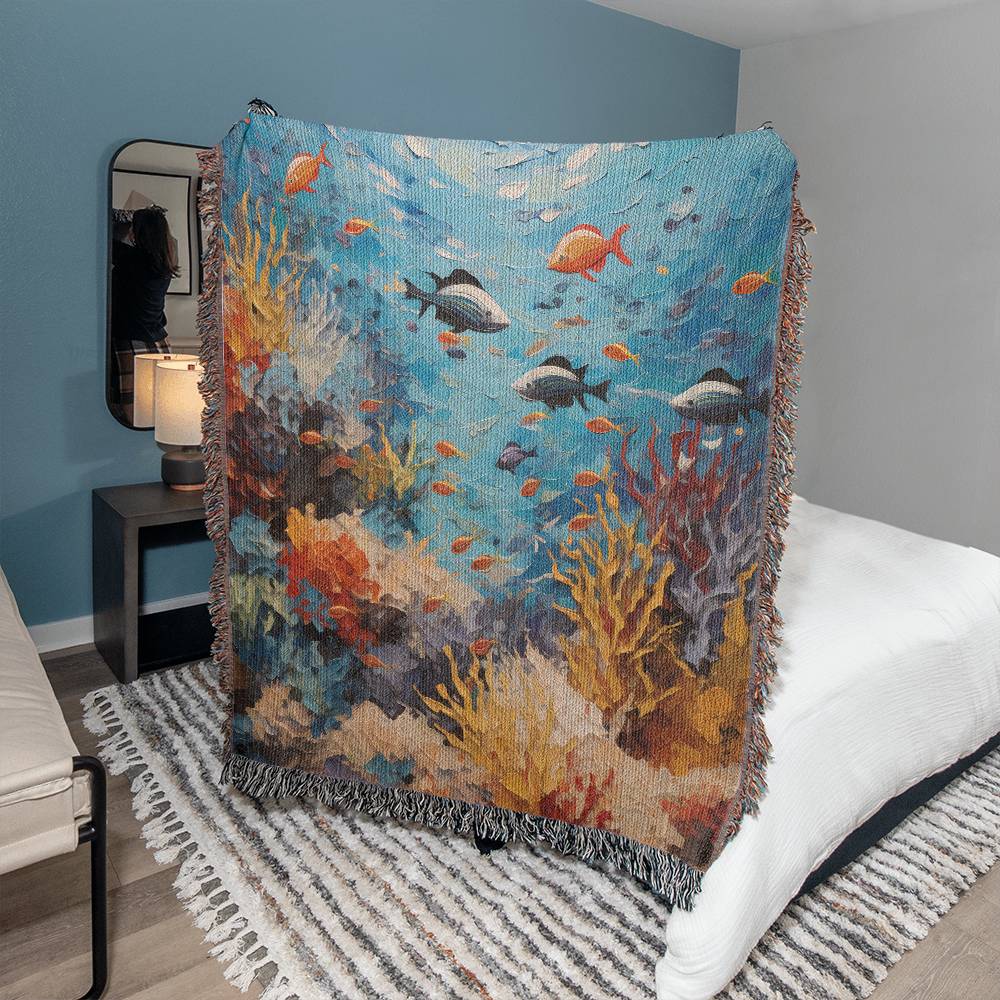 Sea Coral Woven Blanket