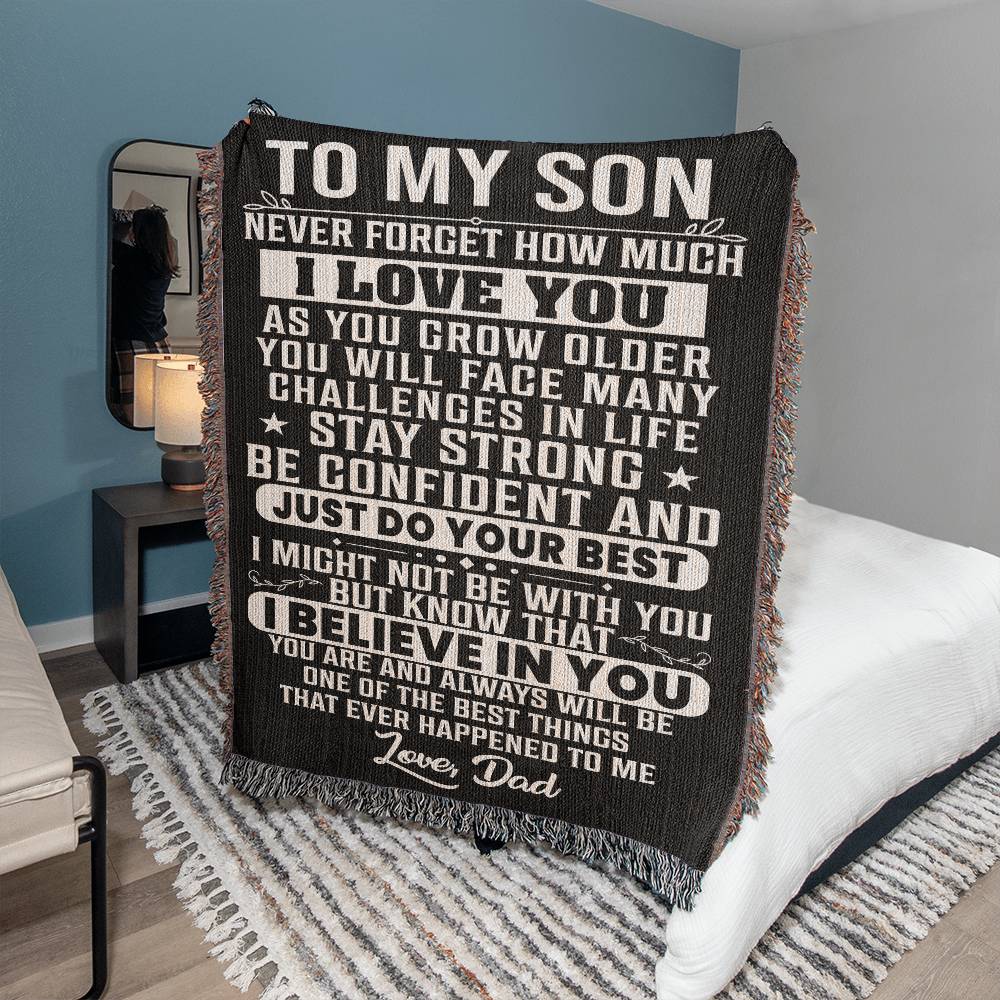 To My Son Woven Blanket