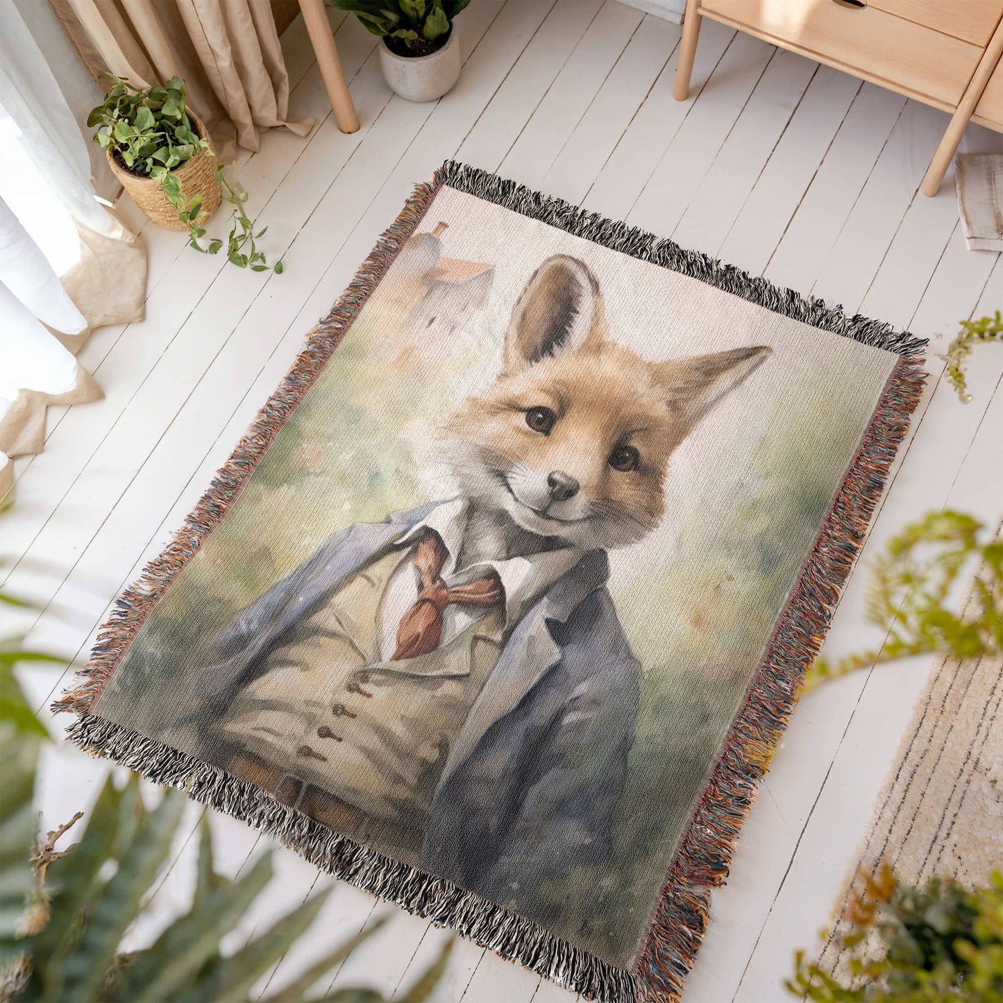 Mr Fox Woven Blanket