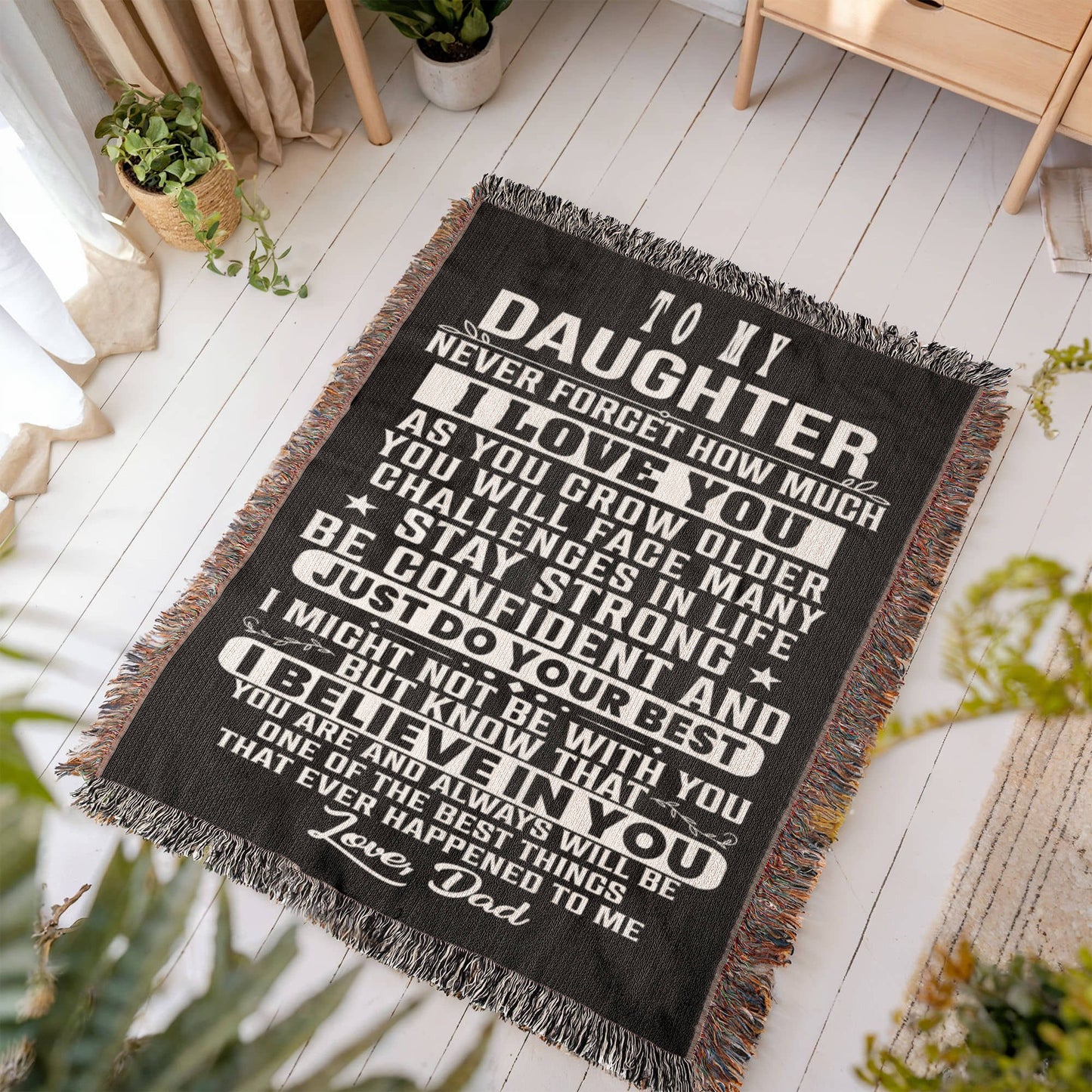 To My Daughter Woven Blanket