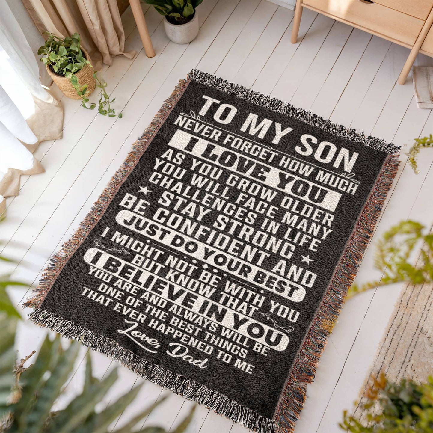 To My Son Woven Blanket