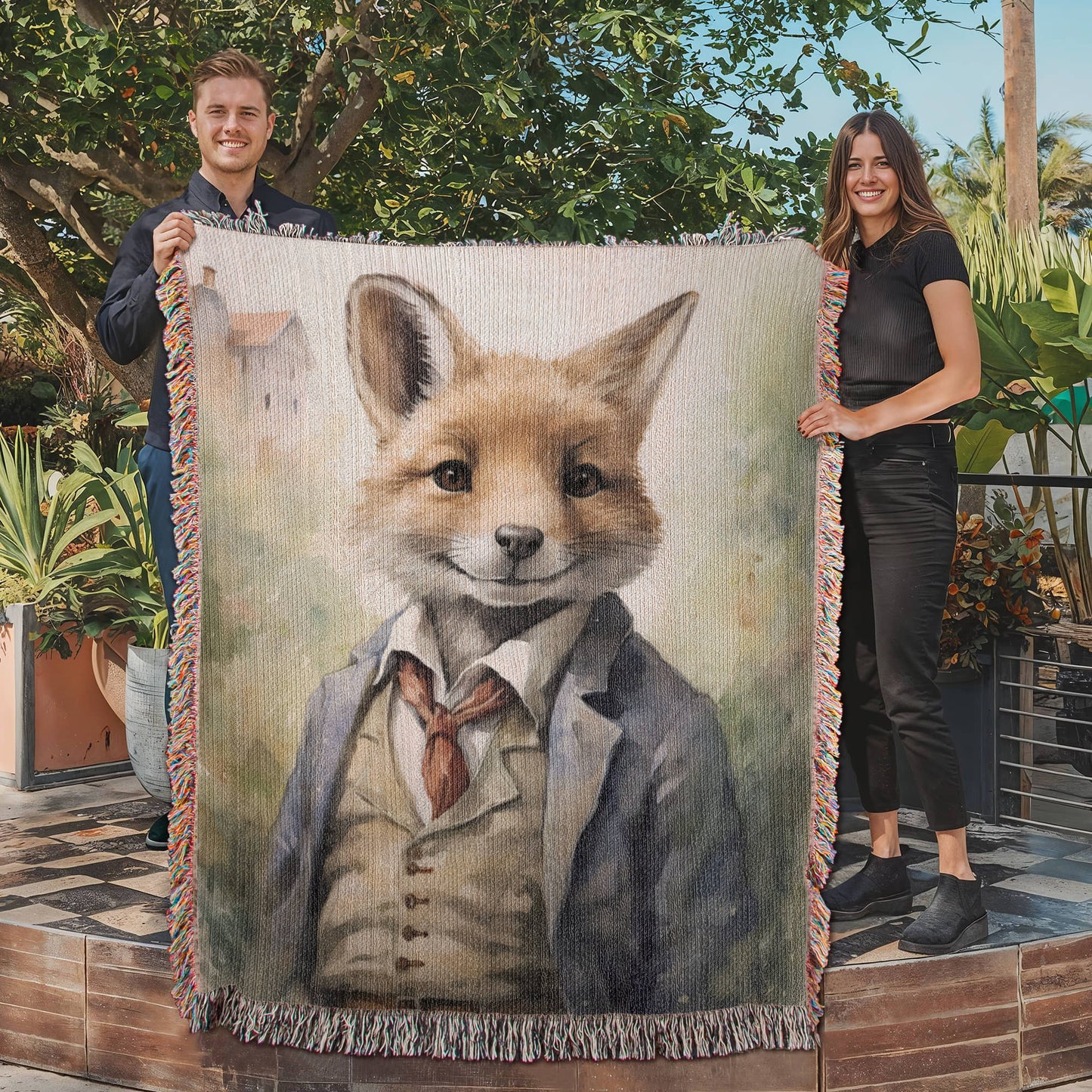 Mr Fox Woven Blanket