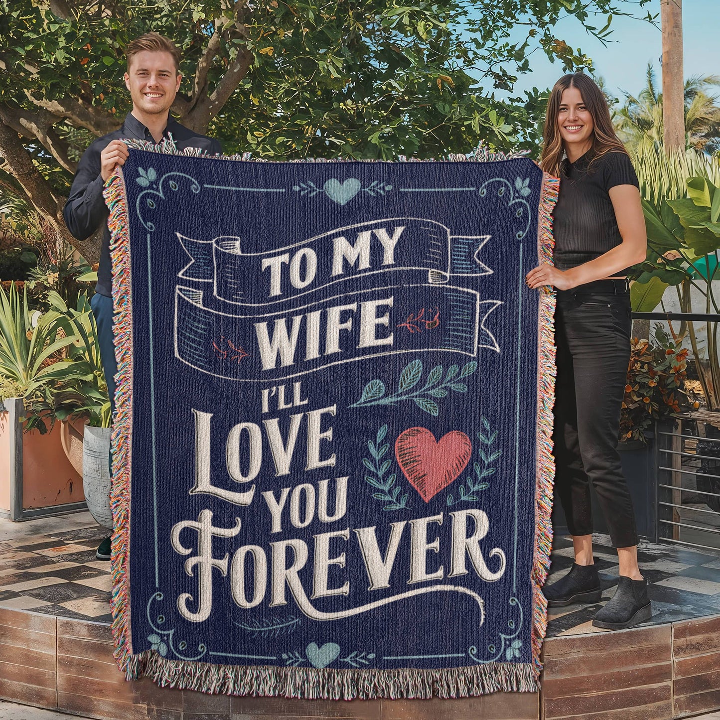 To My Wife Woven Blanket