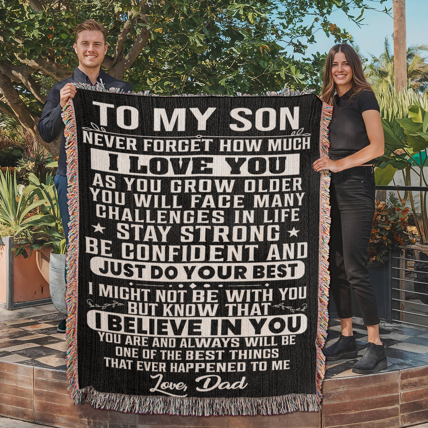 To My Son Woven Blanket