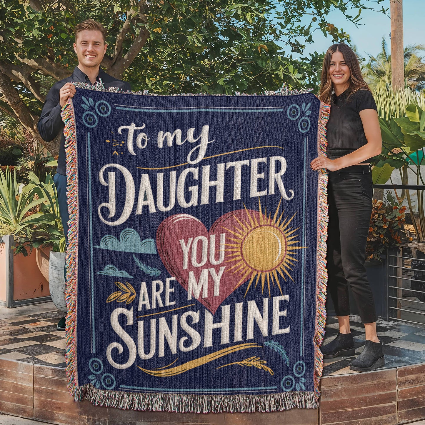 To My Daughter Woven Blanket