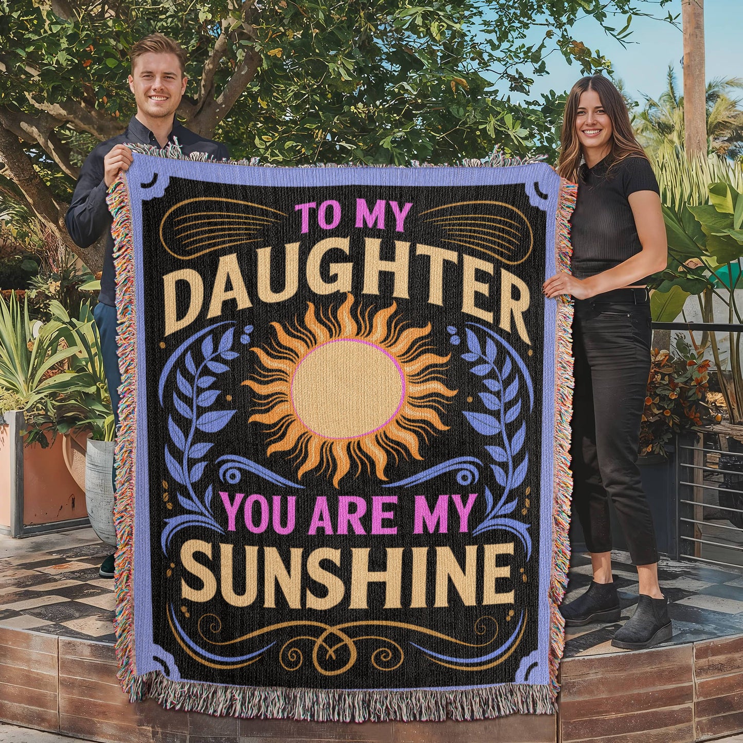 To My Daughter Woven Blanket