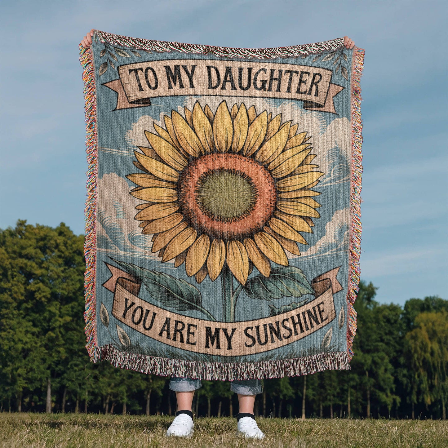 To My Daughter You Are My Sunshine Woven Blanket