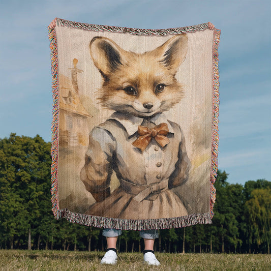 Miss Foxie Woven Blanket