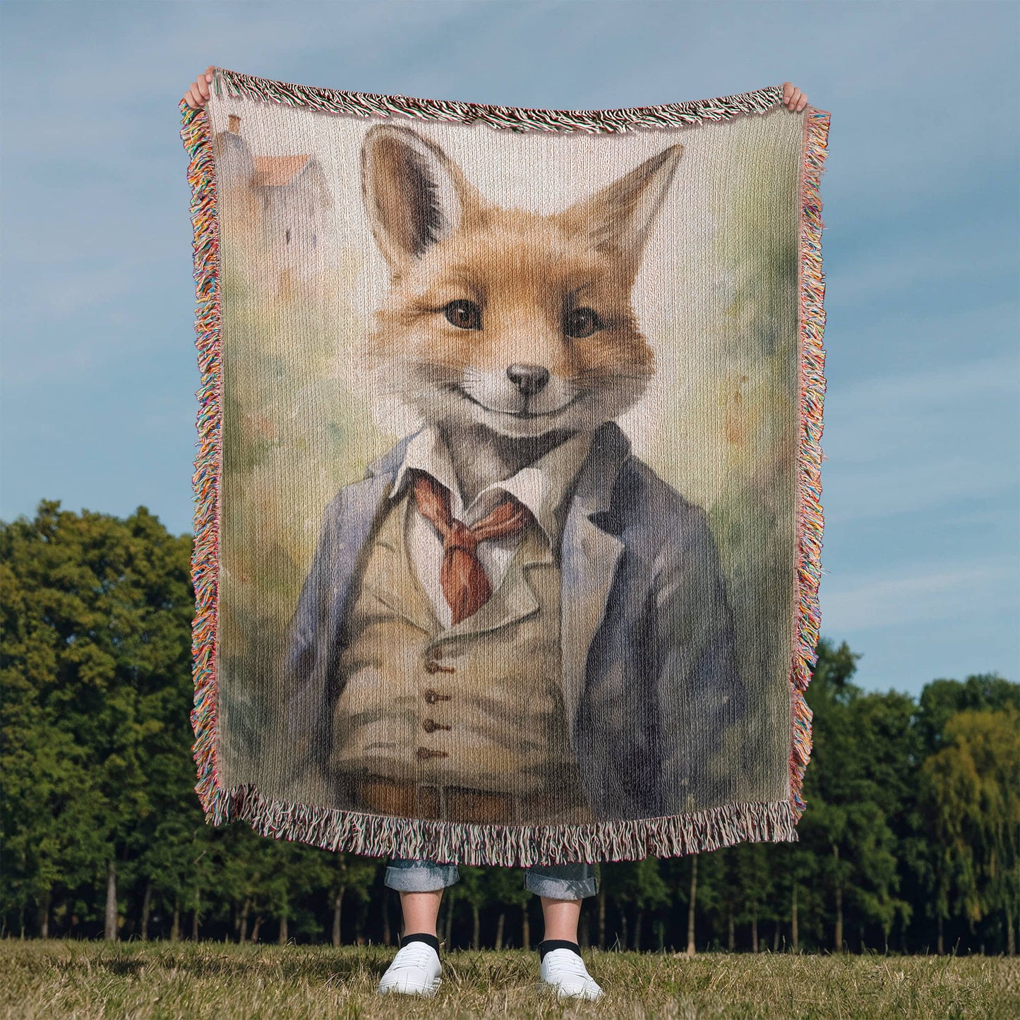 Mr Fox Woven Blanket