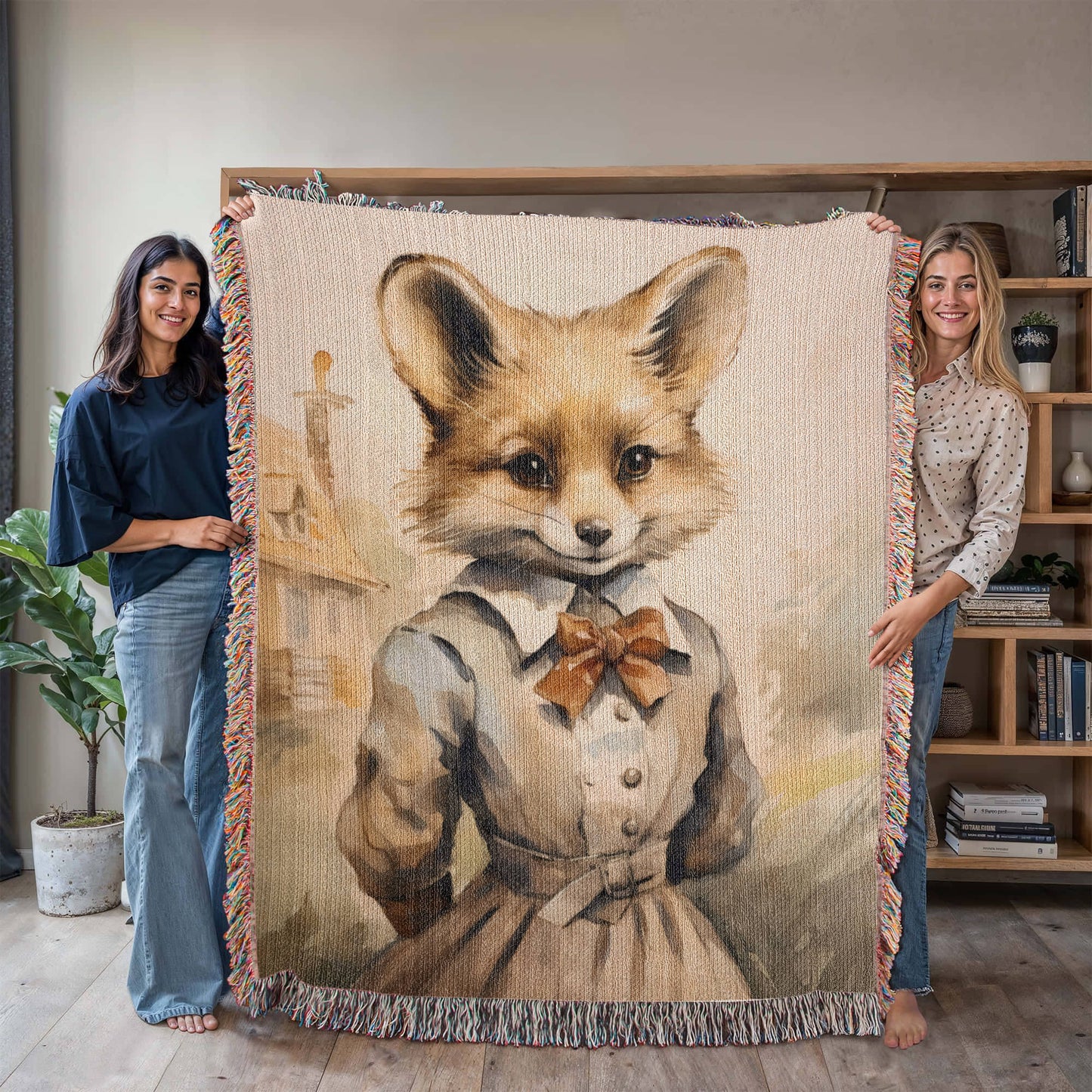 Miss Foxie Woven Blanket