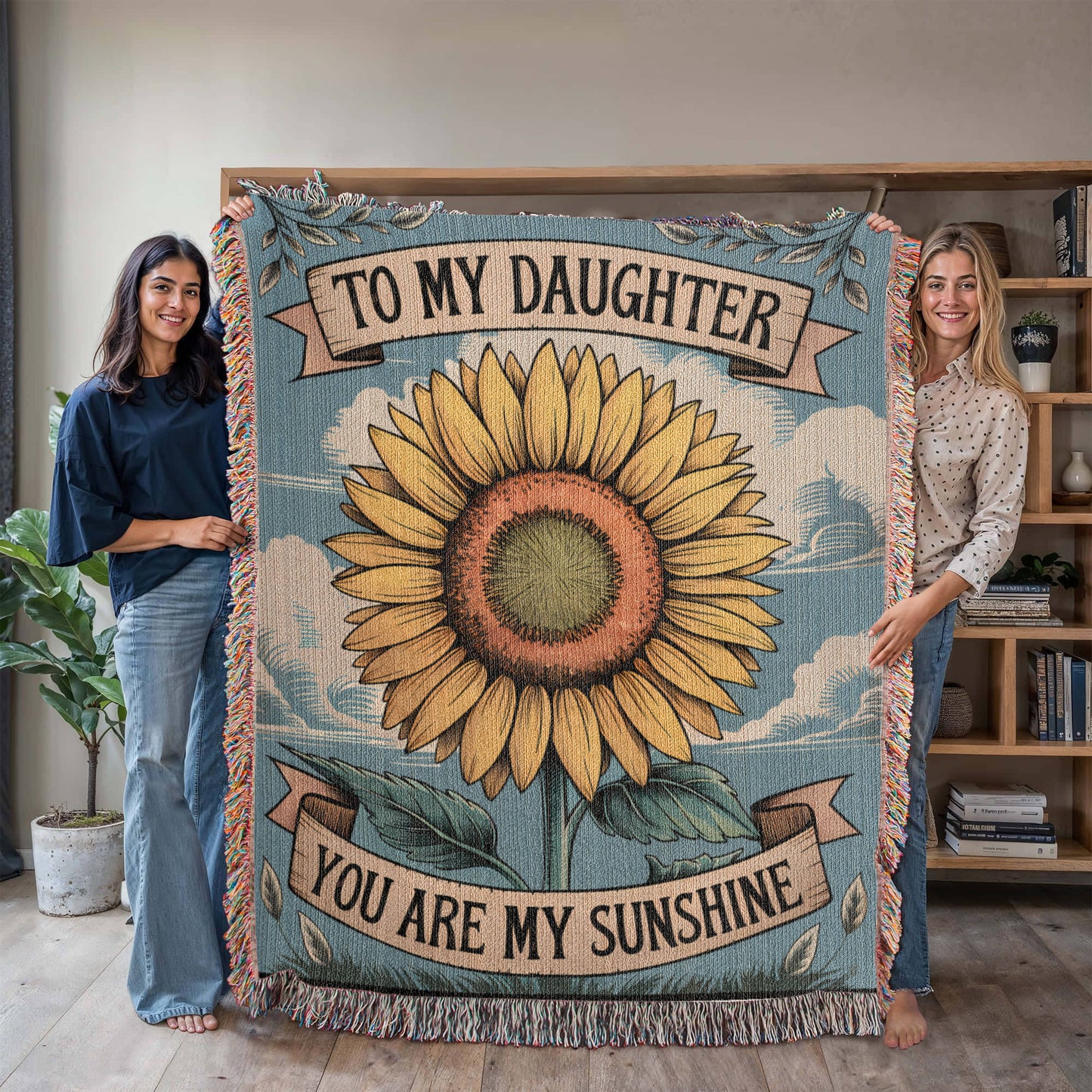 To My Daughter You Are My Sunshine Woven Blanket