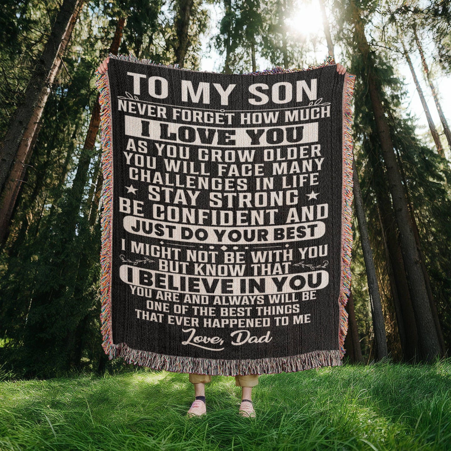 To My Son Woven Blanket