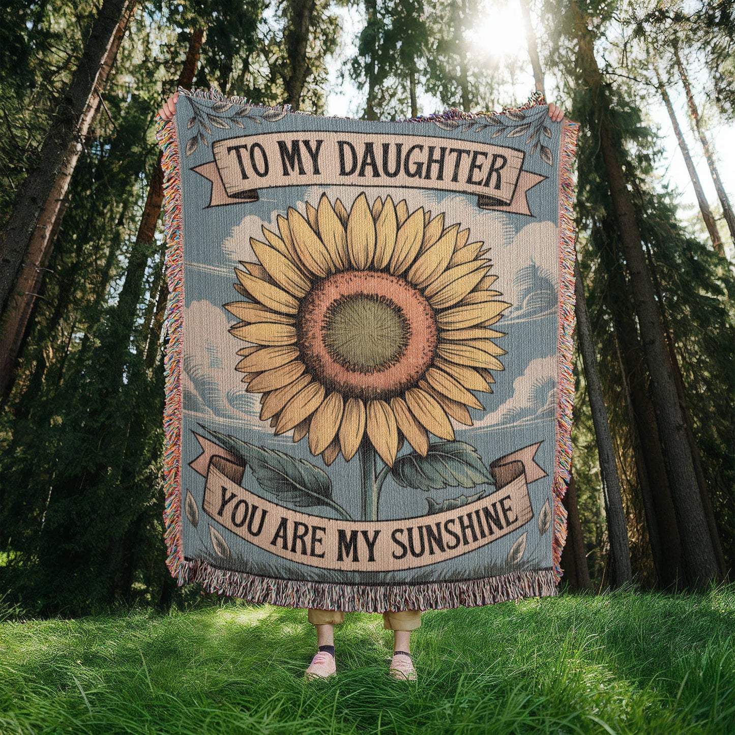 To My Daughter You Are My Sunshine Woven Blanket