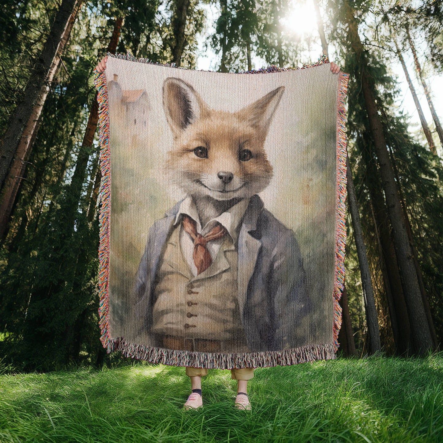 Mr Fox Woven Blanket