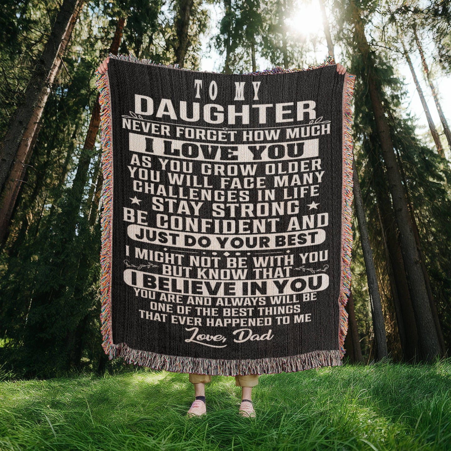 To My Daughter Woven Blanket