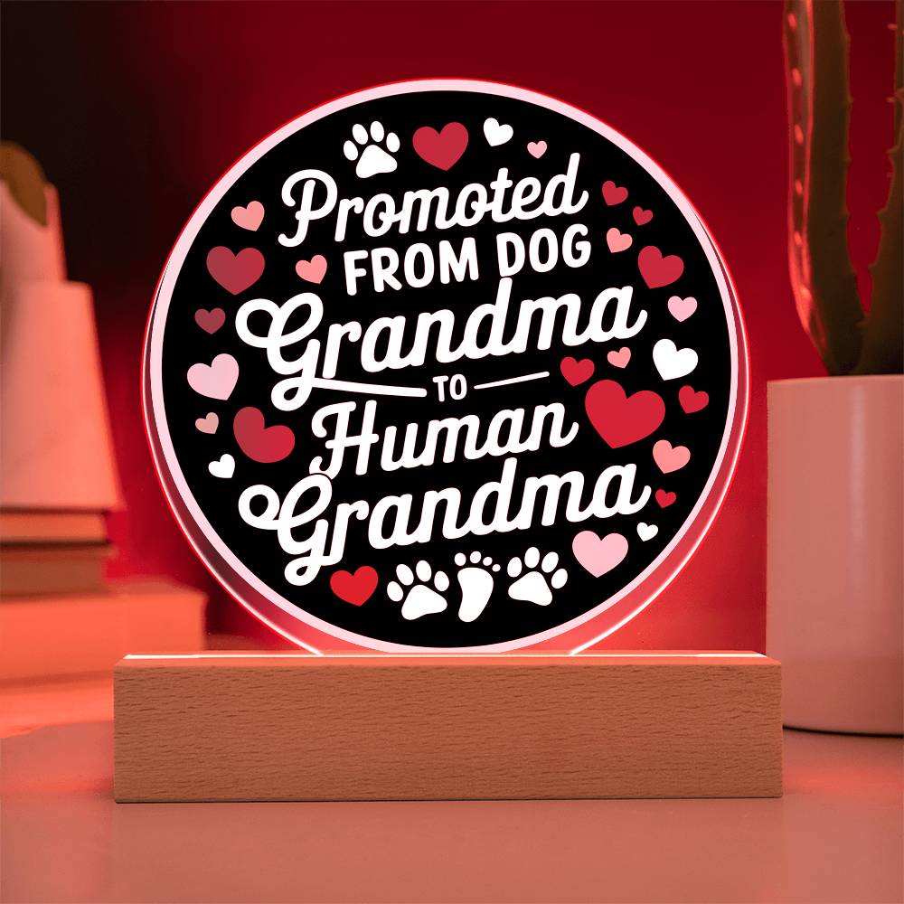 Promoted From Dog to Human Grandma Acrylic Plaque