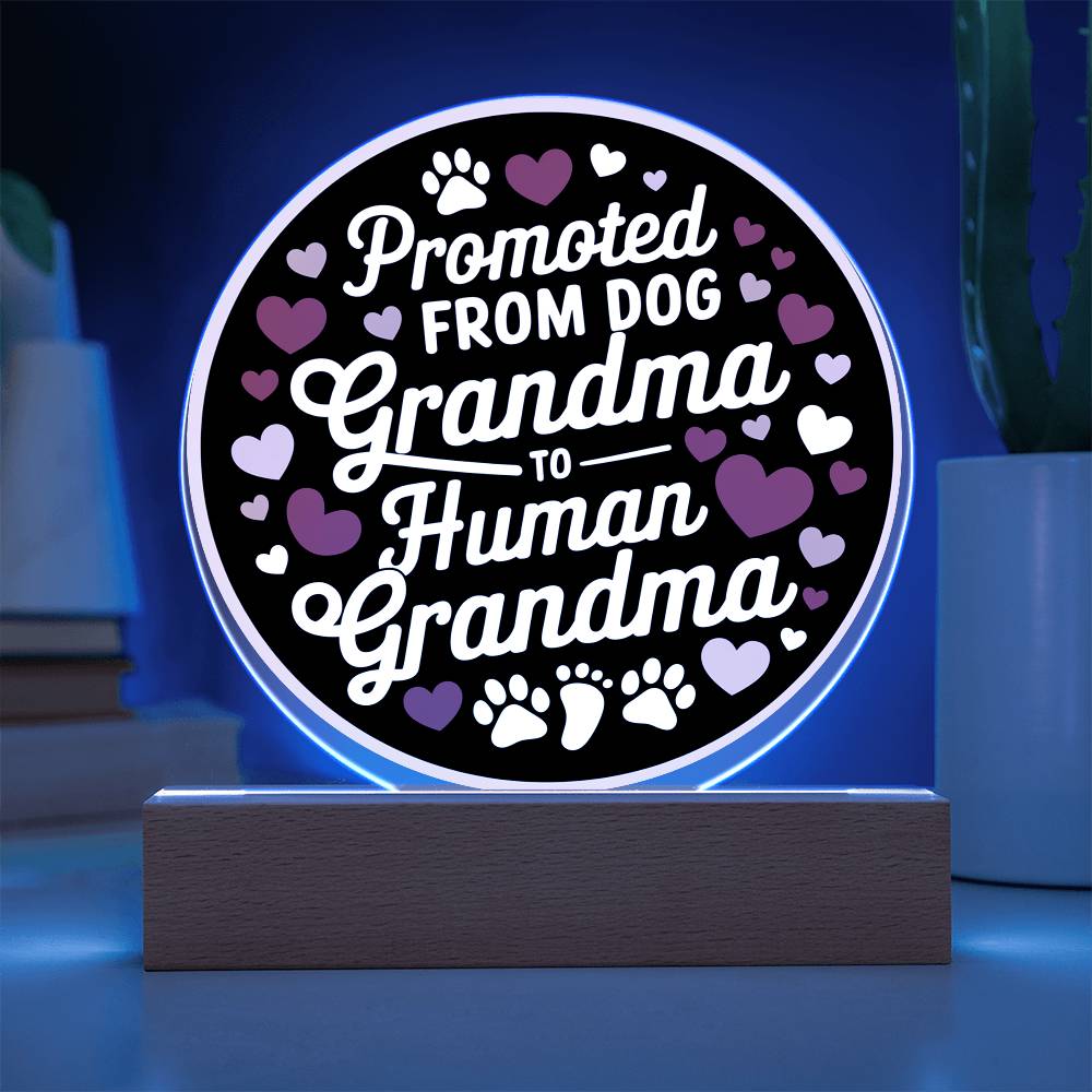 Promoted From Dog to Human Grandma Acrylic Plaque