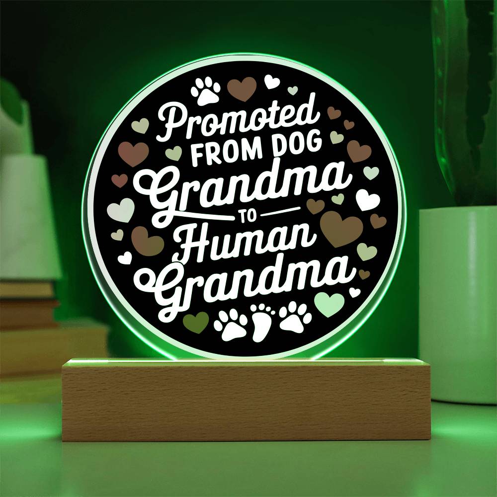 Promoted From Dog to Human Grandma Acrylic Plaque