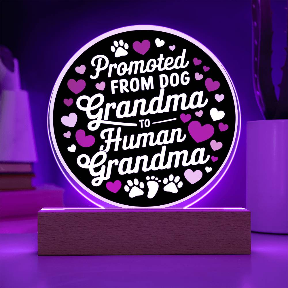 Promoted From Dog to Human Grandma Acrylic Plaque