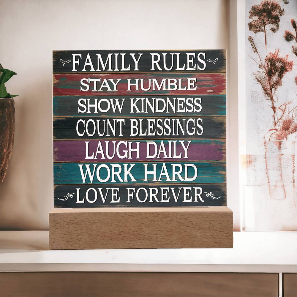 Family Rules Acrylic Plaque