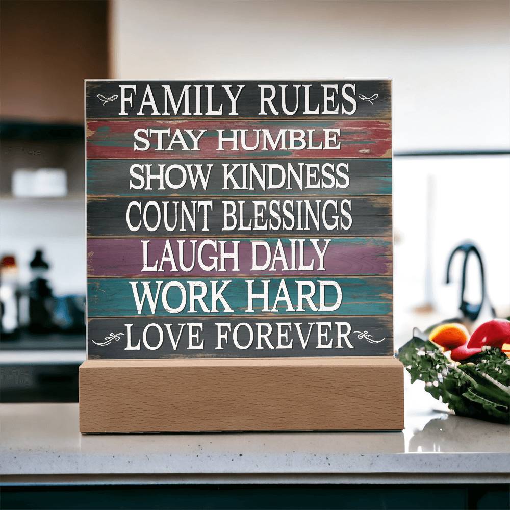 Family Rules Acrylic Plaque