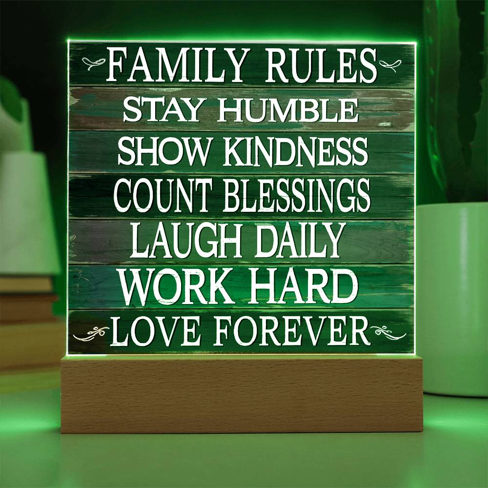 Family Rules Acrylic Plaque