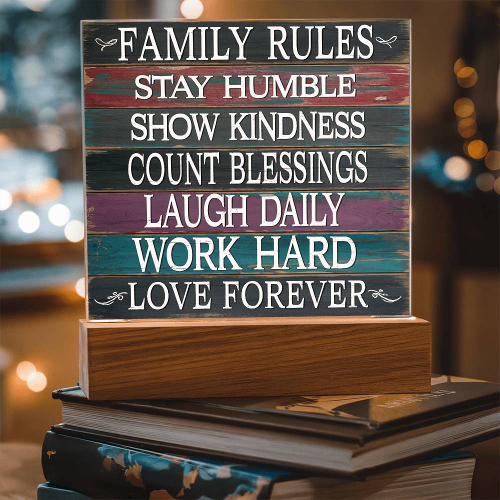 Family Rules Acrylic Plaque