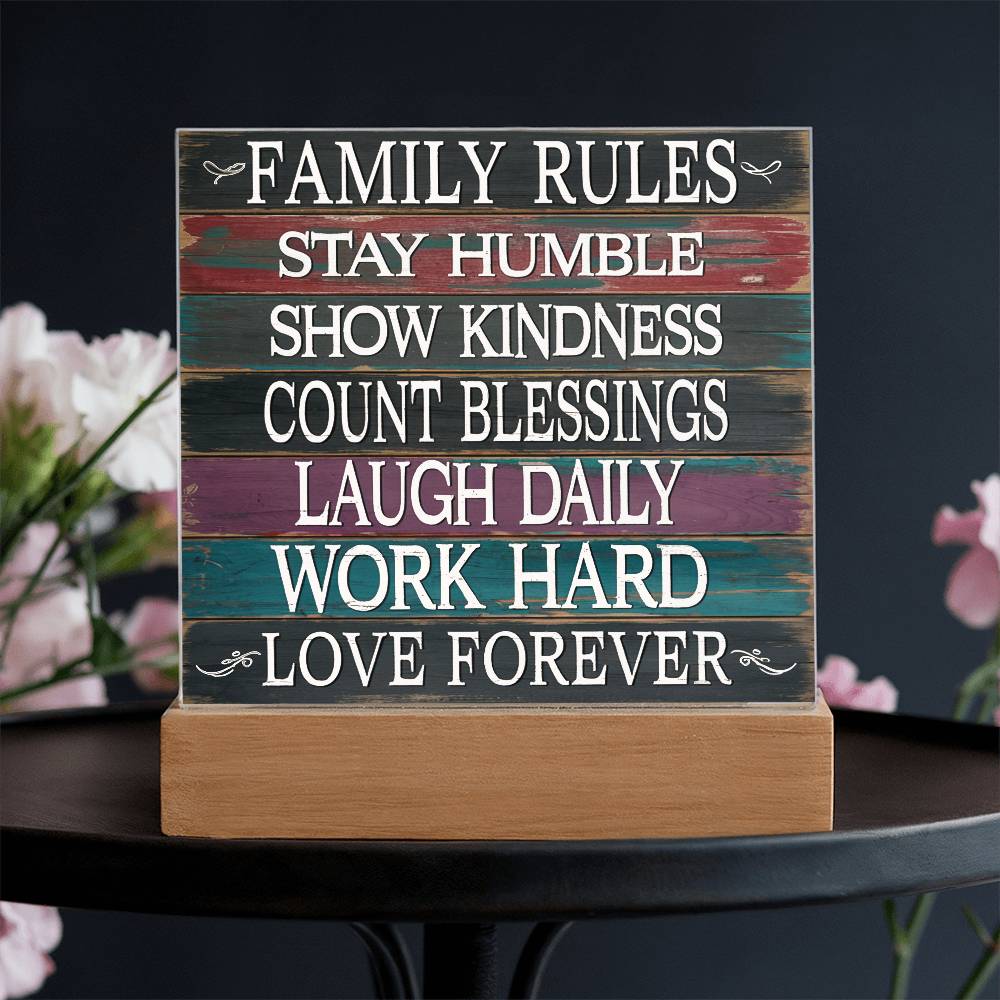 Family Rules Acrylic Plaque