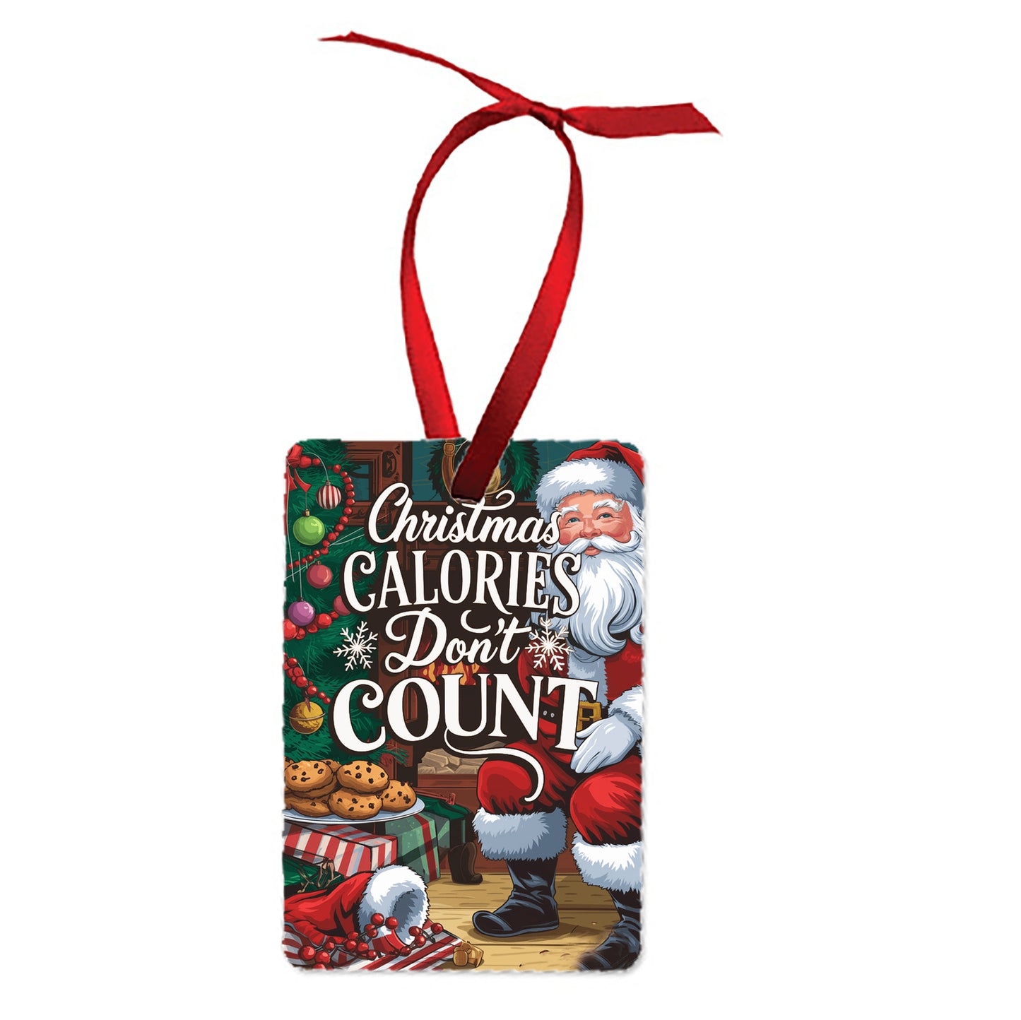 Christmas Calories Don't Count Ornament Santa