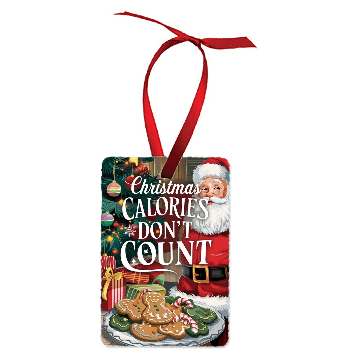 Christmas Calories Don't Count Ornament Santa