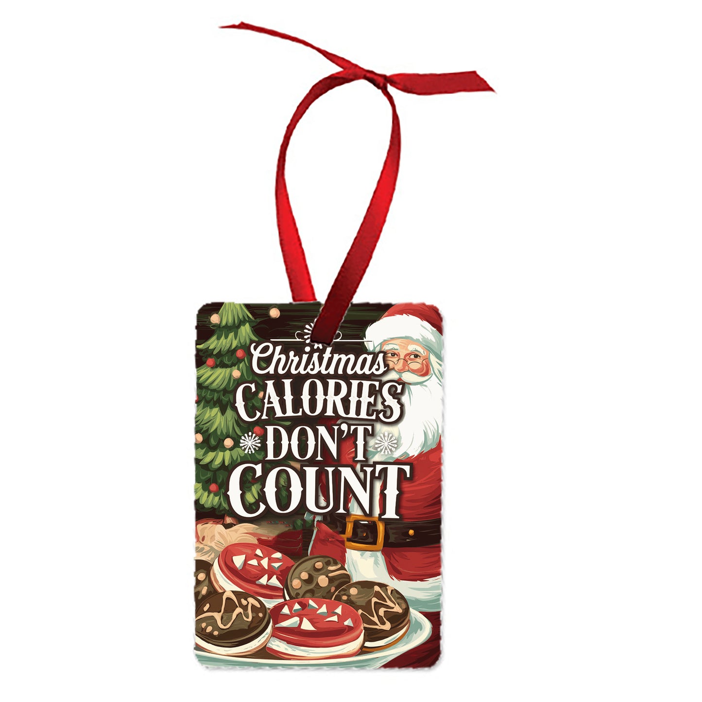 Christmas Calories Don't Count Ornament Santa