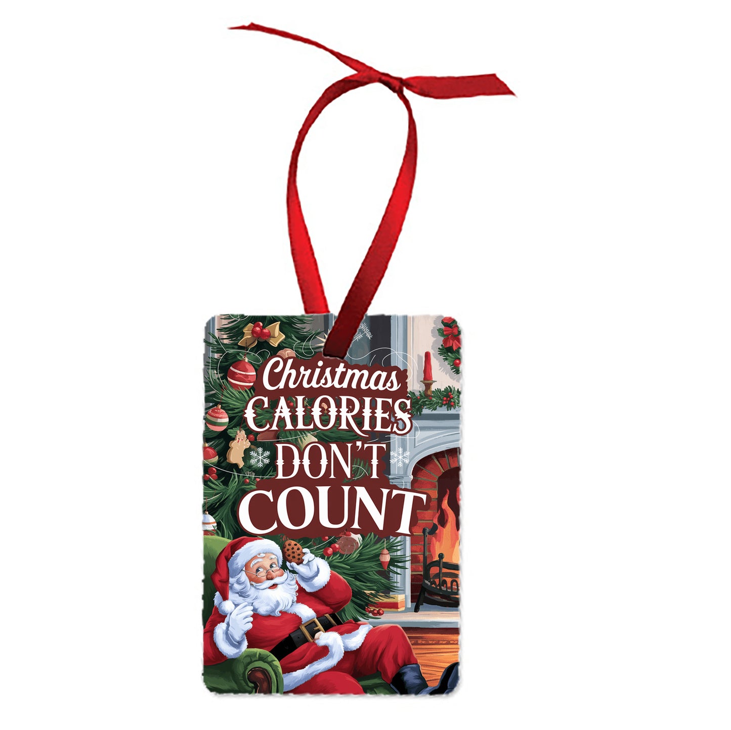 Christmas Calories Don't Count Ornament Santa