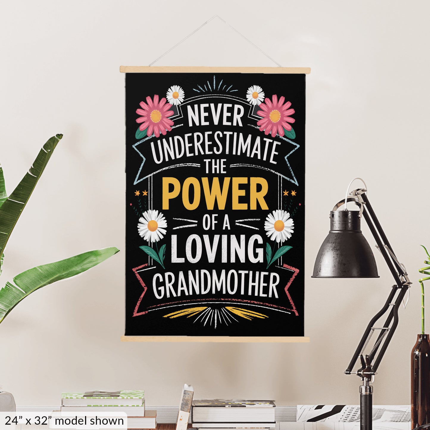 Never Underestimate the Power of a Grandmother Hanging Canvas Free Shipping in the USA