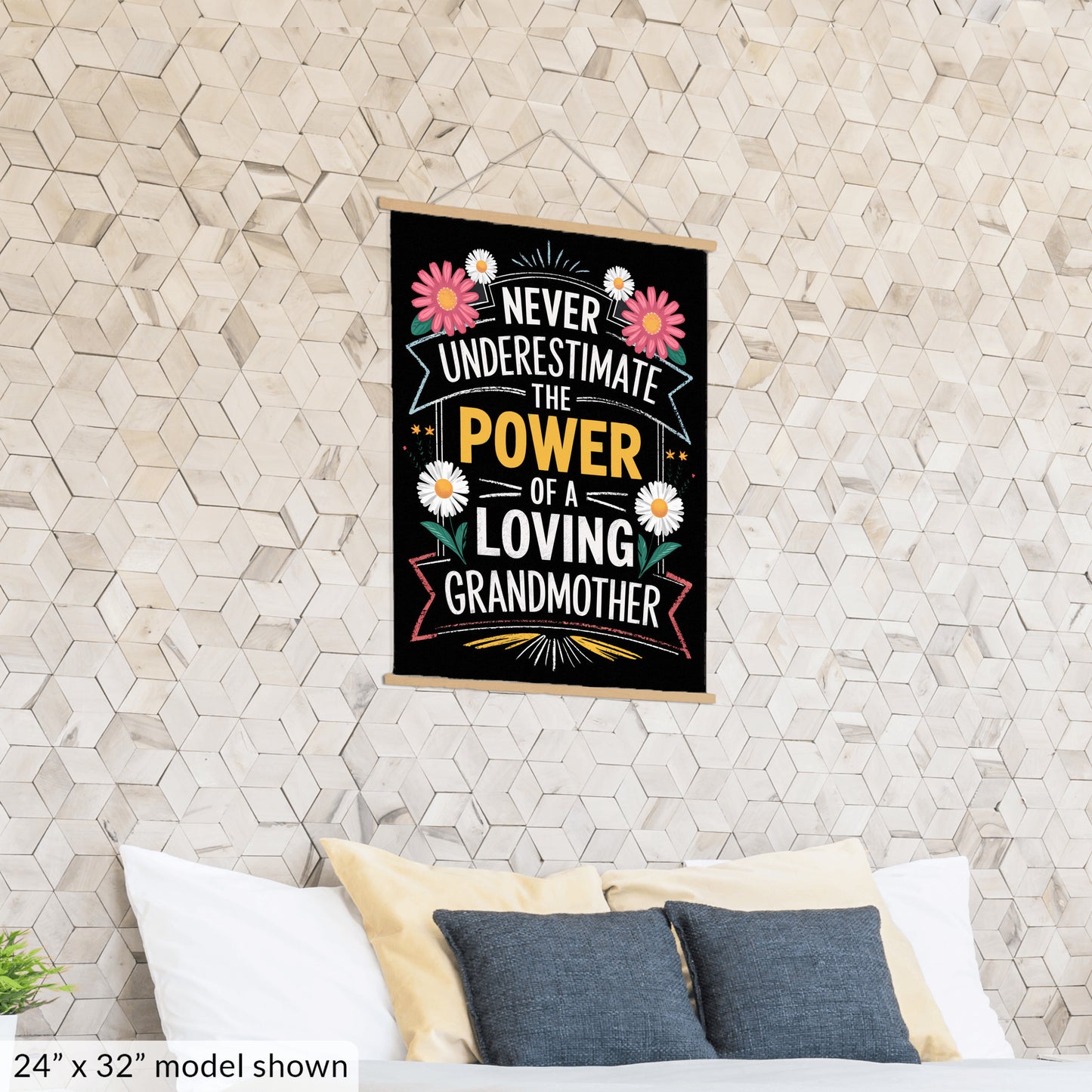 Never Underestimate the Power of a Grandmother Hanging Canvas Free Shipping in the USA