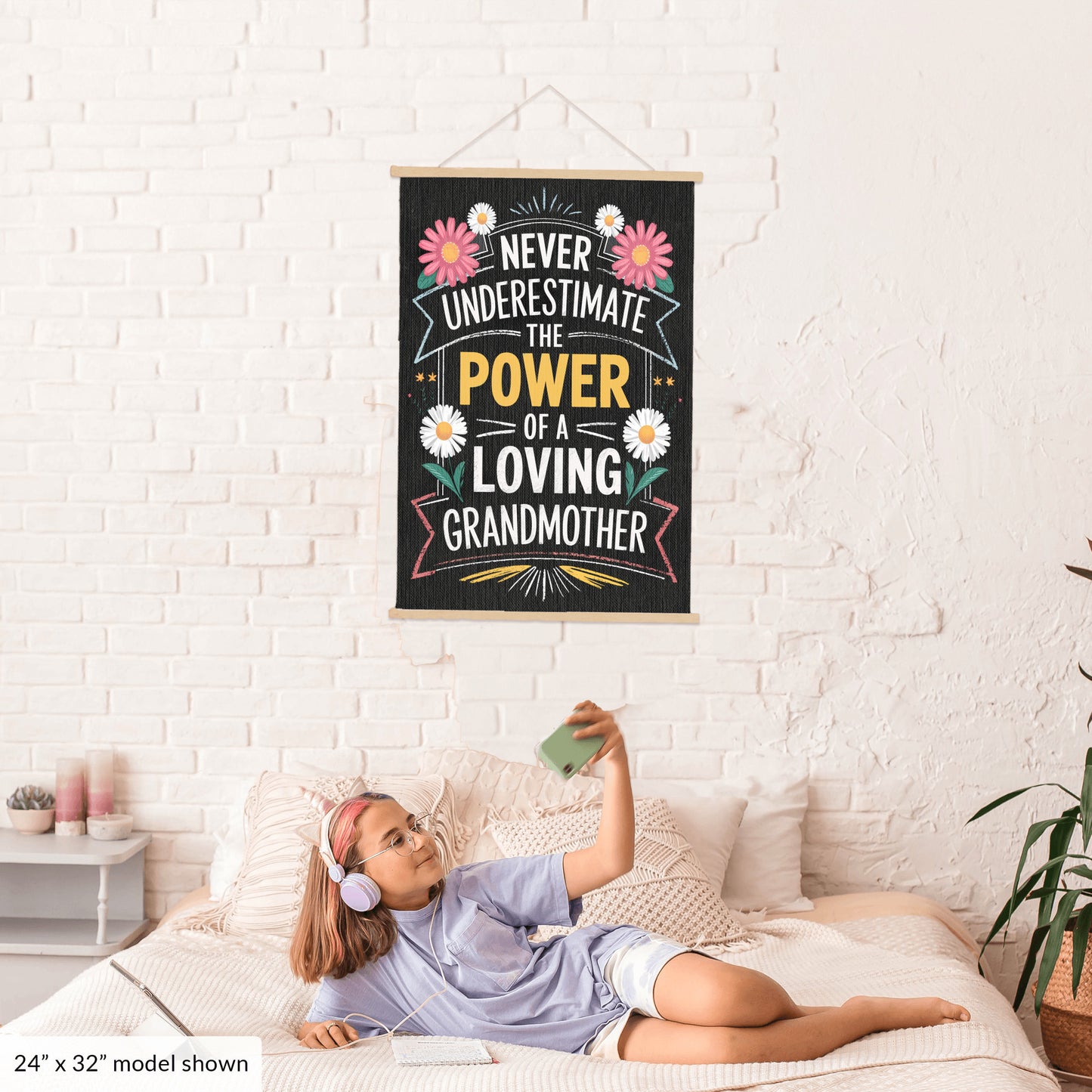 Never Underestimate the Power of a Grandmother Hanging Canvas Free Shipping in the USA