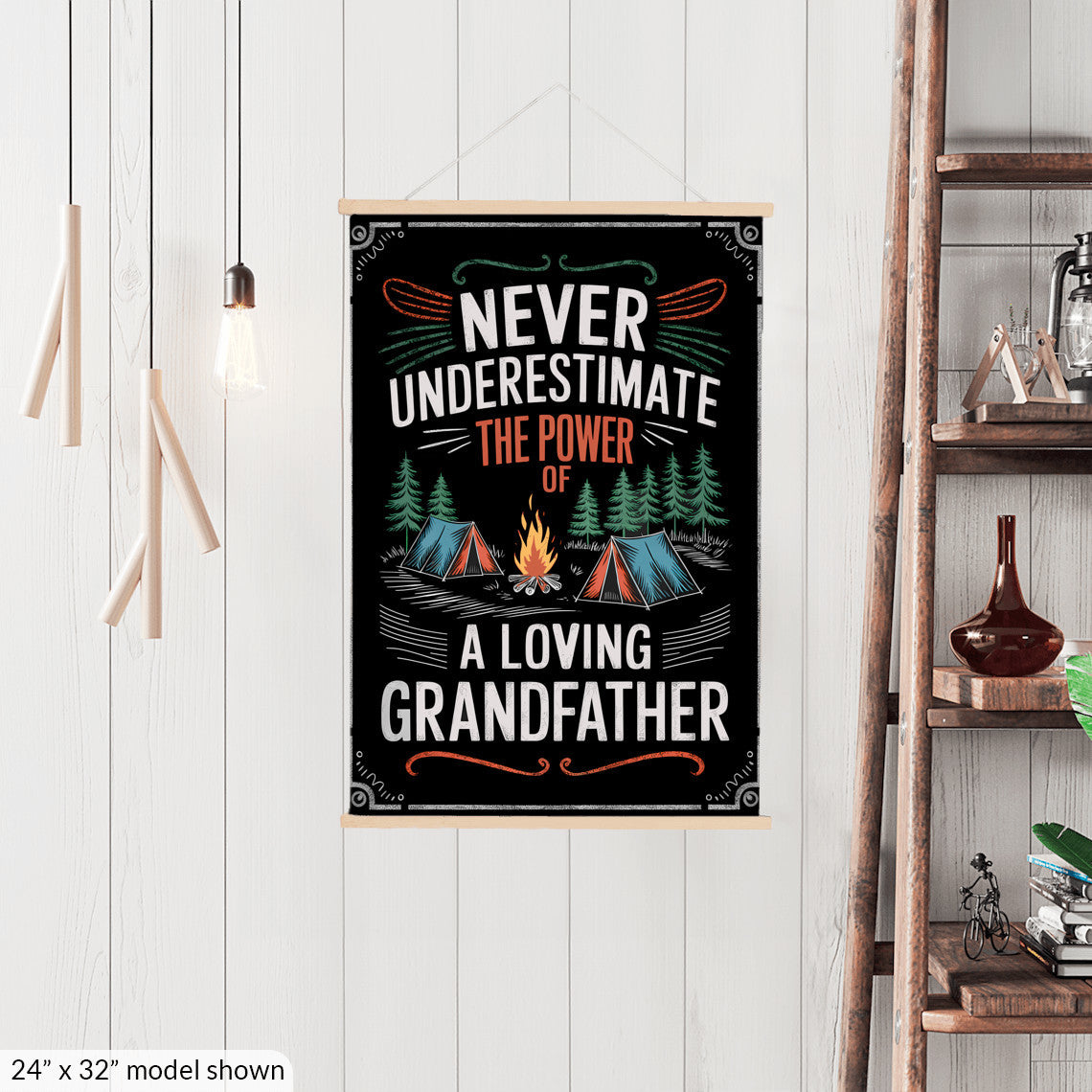 Never Underestimate The Power of a Loving Grandfather Hanging Canvas